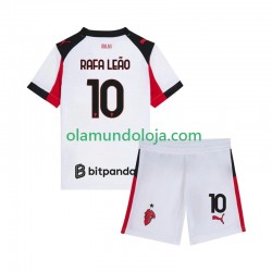 Camisola AC Milan Rafael Leao 10 Criança Equipamento Segundo 2025-2026 Manga Curta